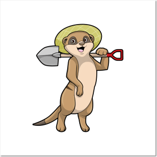 Meerkat as Farmer with Shovel Posters and Art